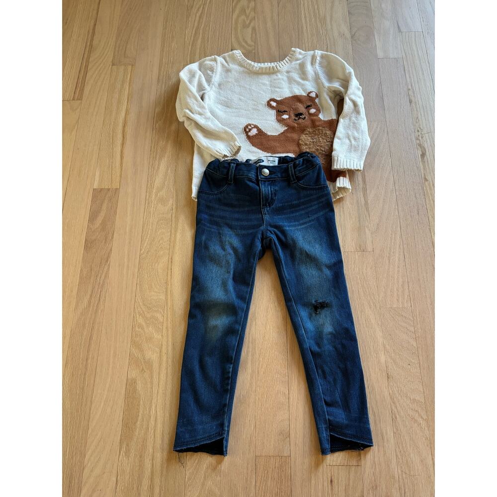 Old Navy Legging Jeans & Sweater 3-4 T